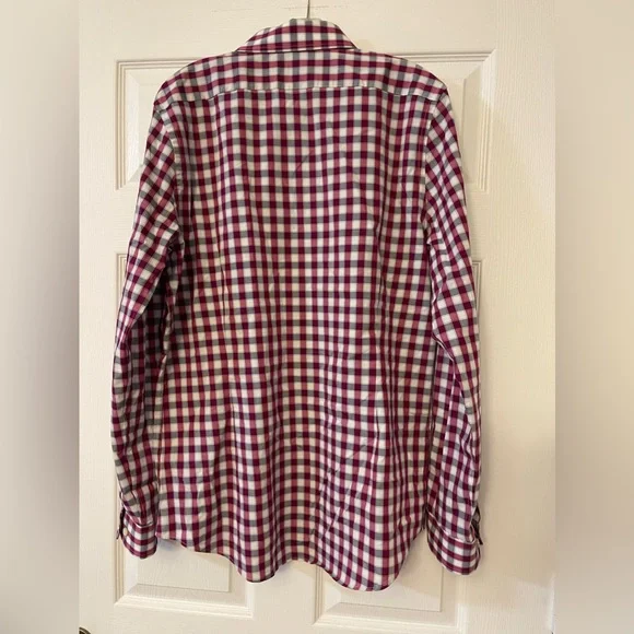 Express Extra Slim Fit checkered stretch long sleeve button down shirt -large - Picture 2 of 4